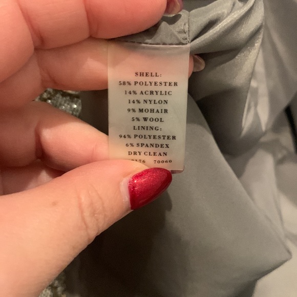 Ann Taylor Gray Silver Floral Pencil Skirt Size 10 - Picture 4 of 5